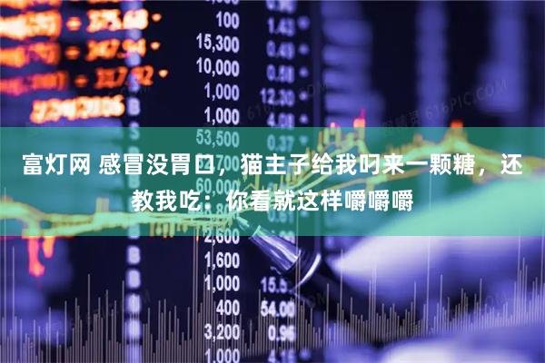 富灯网 感冒没胃口，猫主子给我叼来一颗糖，还教我吃：你看就这样嚼嚼嚼