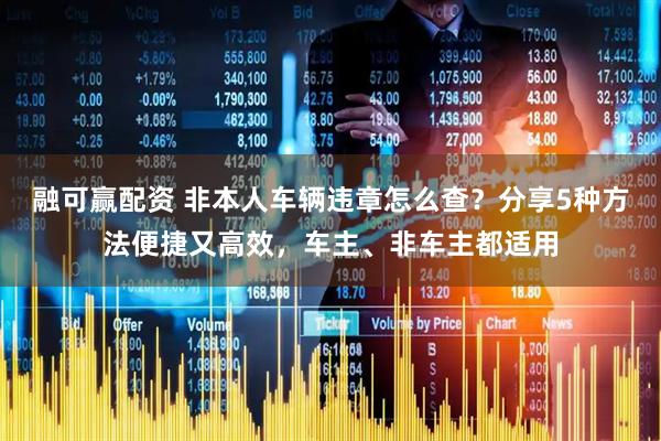 融可赢配资 非本人车辆违章怎么查？分享5种方法便捷又高效，车主、非车主都适用