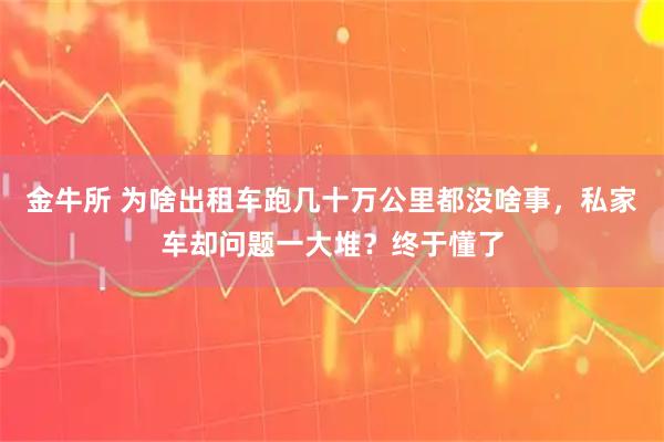 金牛所 为啥出租车跑几十万公里都没啥事，私家车却问题一大堆？终于懂了