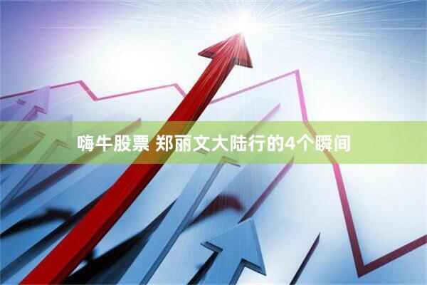 嗨牛股票 郑丽文大陆行的4个瞬间